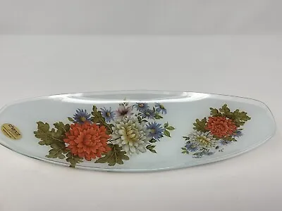 Buy Chance Glass Tray Made In England Flower Pattern VTG  • 23.47£