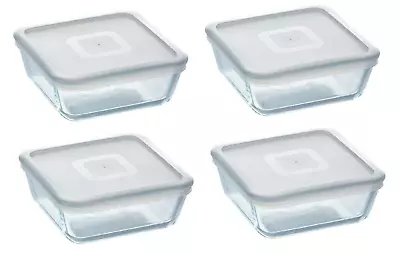 Buy Pyrex Glass Dish Food Storage With Plastic Lid Cook & Freeze 0.85L - 4 Pack • 35.95£