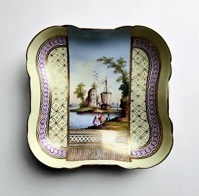Buy Antique Helena Wolfsohn Dresden Hand Painted Porcelain Cappricio Landscape Bowl • 156.54£