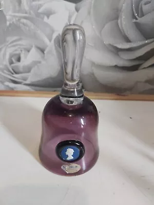Buy Wedgwood Purple Glass Bell Ornament With Queen Cameo Vintage  • 9.99£