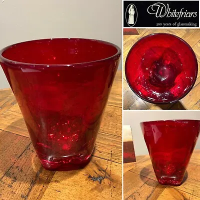 Buy WHITEFRIARS England Art Glass W. Wilson 7 Ruby Red Glass Bubble Molar Lobe Vase  • 159.28£