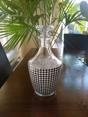 Buy Vintage Black Check French Glass Decanter With A Stopper VGC • 12.99£