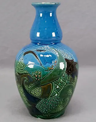 Buy CH Brannam Blue & Green Arts & Crafts Art Pottery Fish Vase Circa 1909 • 232.60£