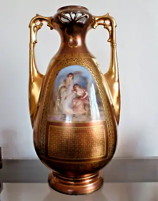 Buy Rare Antique Art Nouveau Eichwald Bloch & Co Hand Painted Vase Or Urn • 69.99£