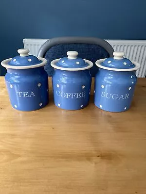 Buy T G Green Blue Domino Tea Coffee Sugar Storage Jars • 99.99£