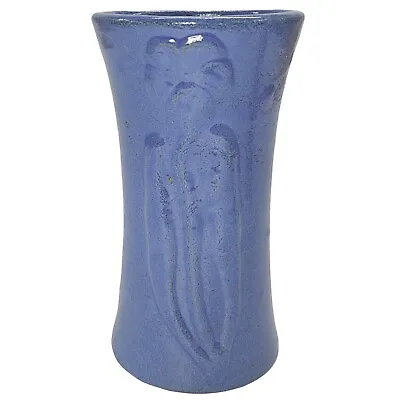 Buy Vintage 1930s Zanesville Pottery #576 Periwinkle Blue Stoneware Floral Vase • 62.65£