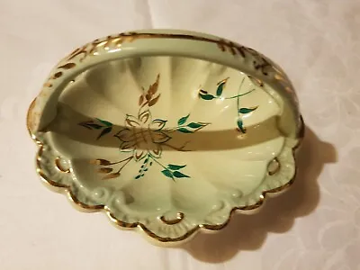 Buy Vintage Royal Norfolk Pottery Basket Dish, Hand Painted Leaf Design • 4£