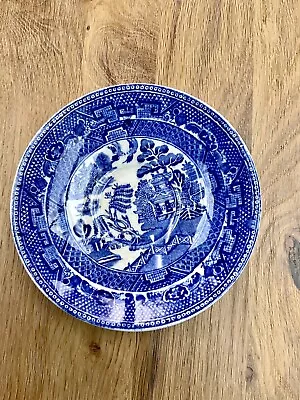 Buy Wedgwood Blue & White Willow Pattern Vintage Saucer. 14 Cm. England. Fine China • 5£