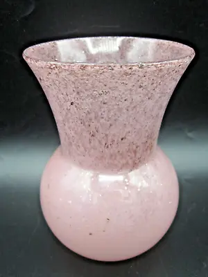 Buy Vasart Scottish Glass Vase. Pink With Silver Inclusions. Unmarked Date: C. 1950 • 40£