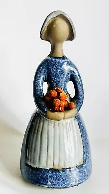 Buy Vtg Elsi Bourelius Jie Verkstad Sweden MCM Bud Vase Figurine Blue Ceramic Woman • 25£
