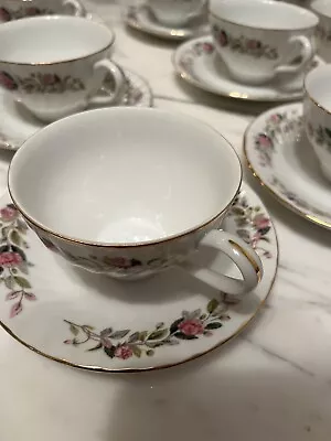 Buy Tea Cups And Saucer Set And Plates By Regency Rose Vintage Fine China • 46.38£