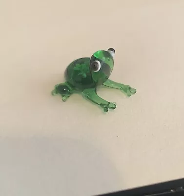 Buy Tiny Handmade Green Frog Lampwork Glass Animal Figure • 3.99£