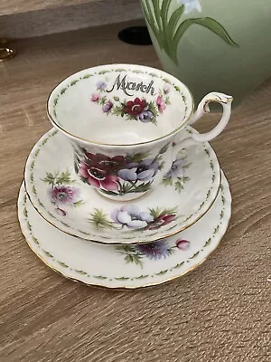 Buy Royal Albert Flowers Of The Month - March Trio (cup Saucer & Plate) • 9.99£