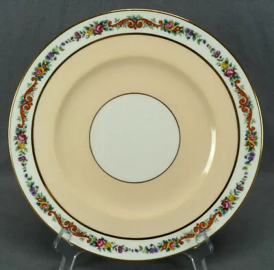 Buy Cauldon England Pink Rose Floral Scrollwork Peach & Gold 10 3/8 Inch Plate • 24.13£