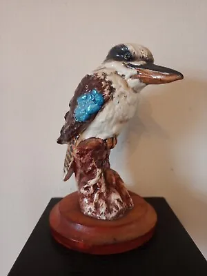 Buy Vintage Handmade Australian Pottery Blue Winged Kookaburra Figurine • 55£