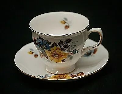 Buy Royal Vale 8328 Bone China Tea Cup & Saucer Set Yellow Floral Scalloped England • 21.18£