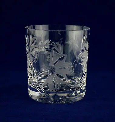 Buy Royal Brierley Crystal  CORNFLOWER  Whiskey Glass / Tumbler - 8.5cms (3-3/8 ) • 29.50£