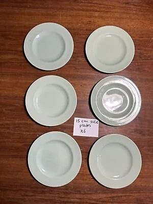 Buy Vintage Wood’s Ware Beryl Green Small Side Bread Plates X 6.  15 Cm. Utility • 6£