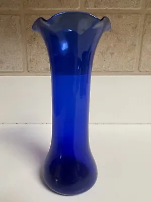 Buy Cobalt Blue Ruffled Bud Vase • 11.37£