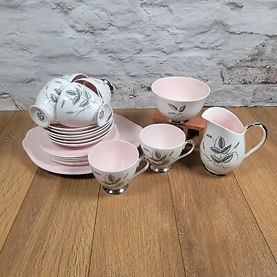Buy Queen Anne Harvest Pink Bone China Tea Set, Teacup & Saucer Treo, Jug + More • 44.99£