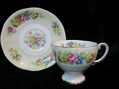 Buy Royal Standard Footed Cup & Saucer Brussels Lace Bone China England Flowers • 19.18£