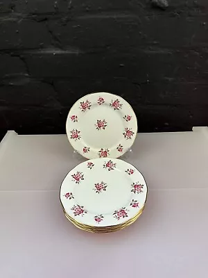 Buy 6 X Queen Anne Pink Rose Tea / Side Plates 16 Cm Wide Set • 21.99£