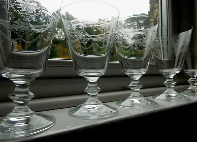 Buy 5 Vintage Water Glasses Exquisite Glass Etched Garland 6  250ml Baccarat Style • 149£