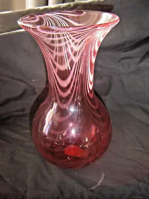 Buy Large Cranberry Coloured 8.5'' High Adrian Sankey Vase • 6.99£