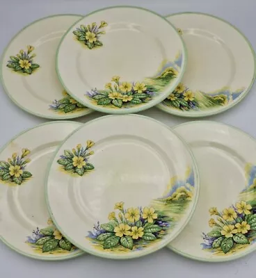 Buy Adderley Primrose Side Plates X 6. Vintage Bone China. Spring Flowers • 19.99£