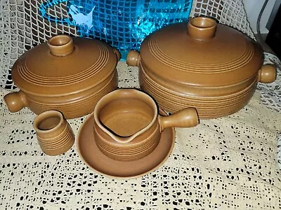 Buy Denby Langley Canterbury~lidded Casserole Dishes And Sauce Jug • 48£