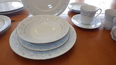 Buy Fine China Dinnerware Plates Bowls Cups Saucers White Jade Tang Shan 17pcs Blue • 114.28£