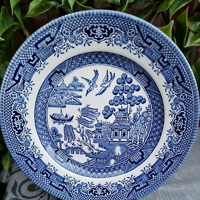 Buy Vintage Churchill  Old  Willow  Pattern Side Bread  Blue White China 6½  • 4£