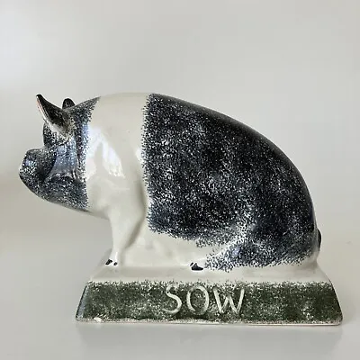 Buy Rye Pottery Hand Painted Sow Figure Saddleback Pig Mid Century • 35£