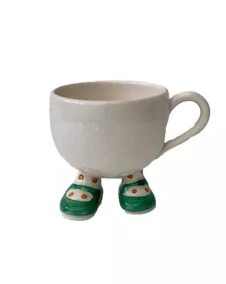 Buy Vintage Carlton Ware Pottery Walking Wear Mug Yellow Spotty Socks Green Sandals • 7.99£