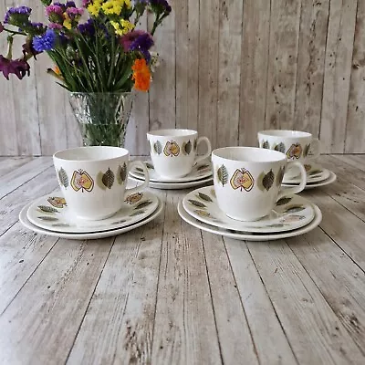 Buy Vintage 1960s J & G Meakin Applewood Trios Teacups & Saucers Mid Century Pottery • 14.99£