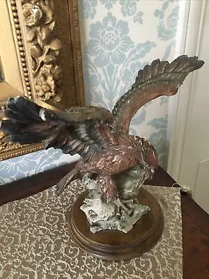 Buy Large Capodimonte Eagle On Wooden Base • 20£