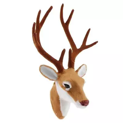 Buy Arti Stuffed Deer Head Model Toy Faux Fur Animal Home Ornament Gifts • 8.96£