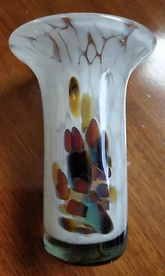 Buy Vintage Signed Mdina Glass Vase, Unusual Colours • 15£