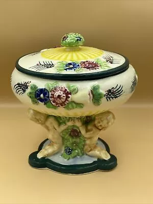Buy Vintage 1920/30's Japanese Maruhon Ware Pedestal Dish, Cherub & Floral Design • 14.99£