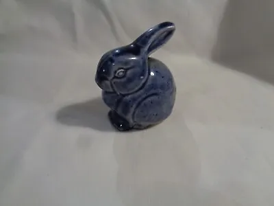 Buy Blue Glazed Pottery Rabbit. Small, Un-marked. • 7.50£