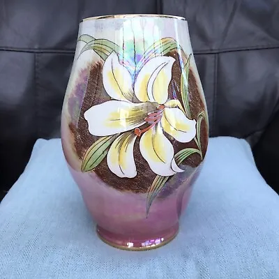 Buy Vintage Royal Winton Grimwades Large Lustre Vase Lily Design Perfect Xmas Gift. • 12£