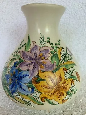 Buy 1950s Axe Vale Pottery - Large, Hand-painted Vase / Honiton Style • 15£