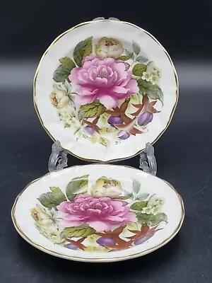 Buy Vintage Fenton China Company Pair Of Floral Trinket Dishes • 17.40£