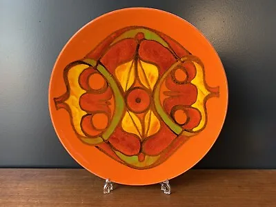 Buy 1960s 1970s Poole Pottery Delphis Dish Charger Vibrant Orange Yellow Green • 75£