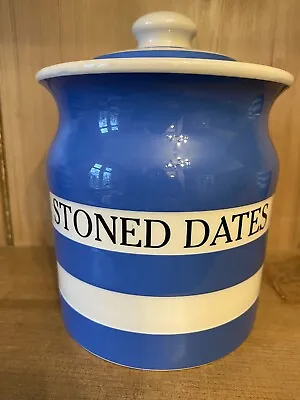 Buy T G Green Cornishware Stoned Dates Storage Jar Cloverleaf • 89£