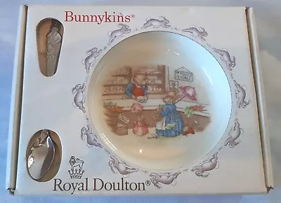 Buy NEW *Gorgeous* BUNNYKINS/ Mr Piggly's Stores/ Nursery Set/ China Bowl And Spoon • 14.99£