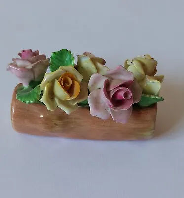 Buy Vintage Coalport - Bone China Flowers On A Log - AD1750 Made In England  • 13.99£