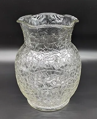 Buy Vintage 8  Glass Vase Crackled Cracky  Tree Of Life  Ruffled • 26.56£