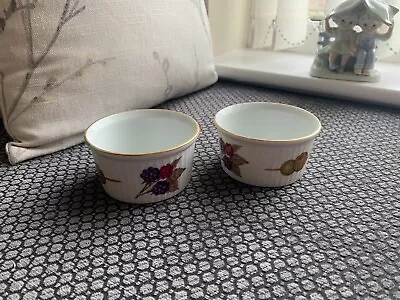 Buy Royal Worcester Evesham 2 Small Ramekin Dishes Olives And Blackberries 1961 Dips • 5.99£