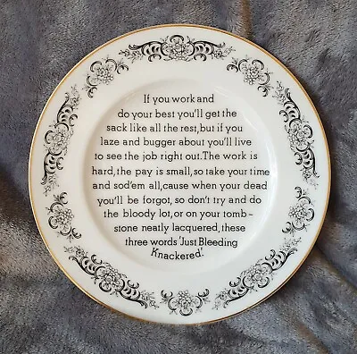 Buy Fenton China Humourous Poem Plate For Hard Workers Novelty Gift W21cm • 8£